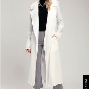 Swift as the Wind White Trench Coat Duster Jacket
